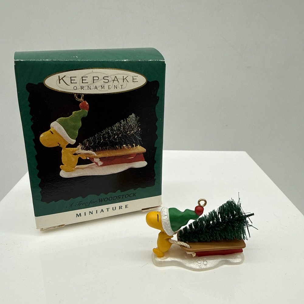 1996 Hallmark Woodstock Keepsake Miniature Christmas Tree Ornament Vintage